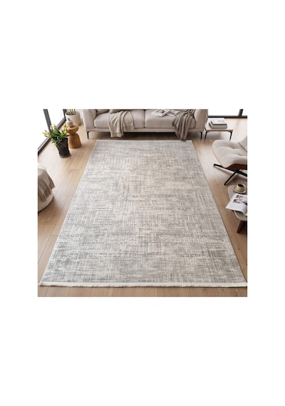 Merinos Vista %100 Akrilik Beyaz Gri Desenli Kesme Halı Yolluk Antre Koridor Salon Halısı 79300-95