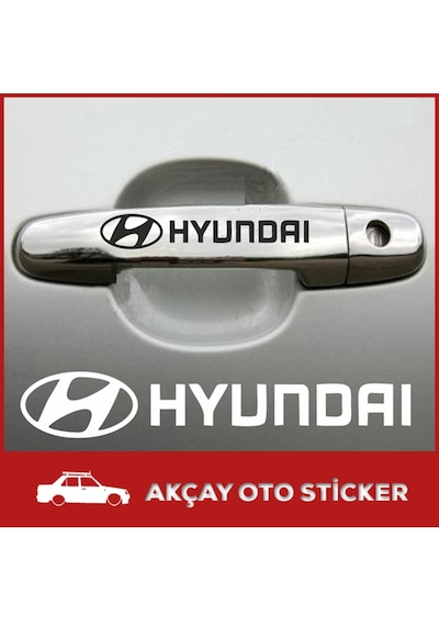 6 Adet Hyundai Kapı Kolu Sticker Hyundai Sticker Oto Sticker