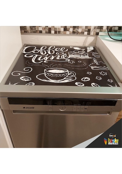 Buzdolabı Ve Bulaşık Makinesi Kapak Folyo Kaplama Coffee Time (382550647)
