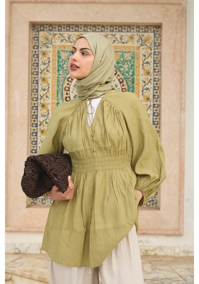 Deserto Fashion Tencel Şal-3652 Çay Yeşili