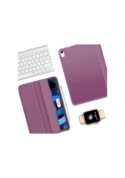 İpad 11. Nesil A16 Ve 10. Nesil 10.9" Uyumlu Kılıf A3355 A2696 Ultra İnce Standlı Kapak Smoke Purple Kapaklı Kılıf