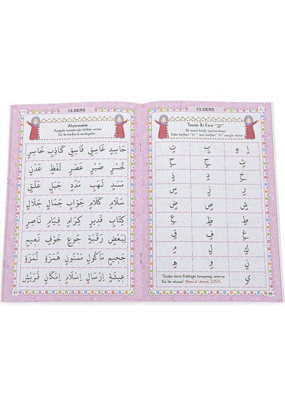 Kızımın İbadet Seti Namaz Ve Kuran Öğreniyorum Çocuk Seccade Seti Pembe