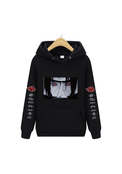 Startmore Akatsuki Naruto Unisex Kapüşonlu Hoodie 12102 Siyah Siyah
