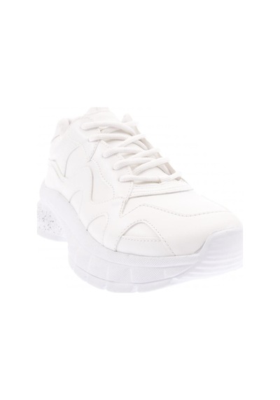 Dgn 55130-22Y Mega Kalın Taban Kadın Sneakers Ayakkabı 55130-2027-R0198 - Beyaz