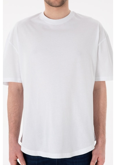 U.S. Polo Assn. Erkek Long Fit Bisiklet Yaka Beyaz Basic Tişört 50305988-VR013