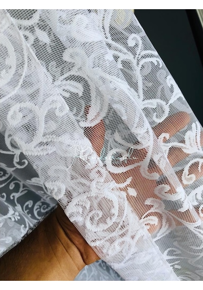 Tül Perde Şal Desen Jakar Desenli Kumaş 2 Renk Seçeneği Çok Renkli