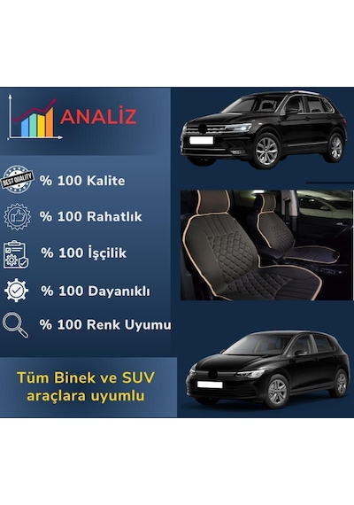 Space Oto Koltuk Minderi, Renault Araçlara Uyumlu 2'li Set Özel Tasarım Minder Premium 001