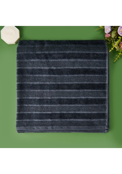 Soft Kadife Banyo Havlusu - Antrasit - 70x140 Cm Renkli