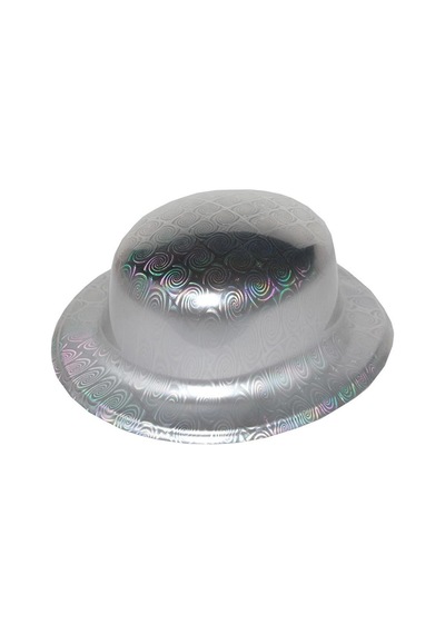 Mey İthalat Gümüş Renk Hologramlı Plastik Yuvarlak Melon 27x24 Cm