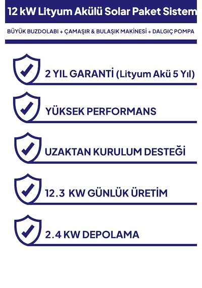 12 Kw Lityum Akülü Solar Güneş Enerjisi Sistemi 12 Kw Lityum Akülü Solar Güneş Enerjisi Sistemi