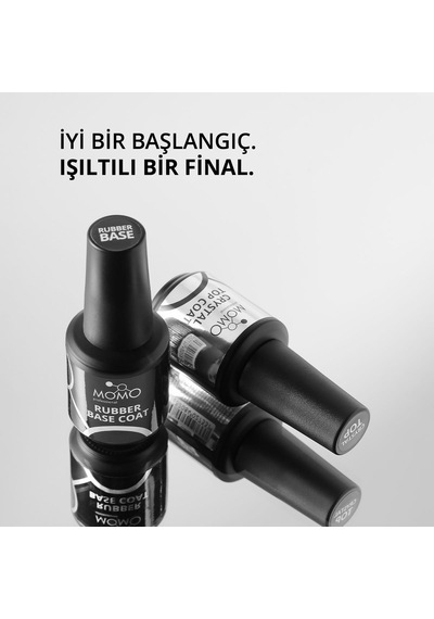 Kalıcı Oje Ve Protez Tırnak İçin 2 Li Set Rubber Base Coat 20 Ml, Crystal Top Coat 20 Ml Şeffaf