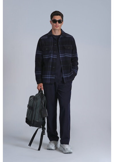 Lufian Erkek Barder Basic Slim Fit Gömlek 112010662 Lacivert Lacivert