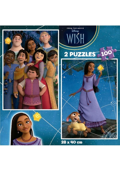 Educa 2x100 Parça Disney Wish Kız Ve Erkekçocuk Puzzle/yapboz - 6-8 Yaş 1 Adet