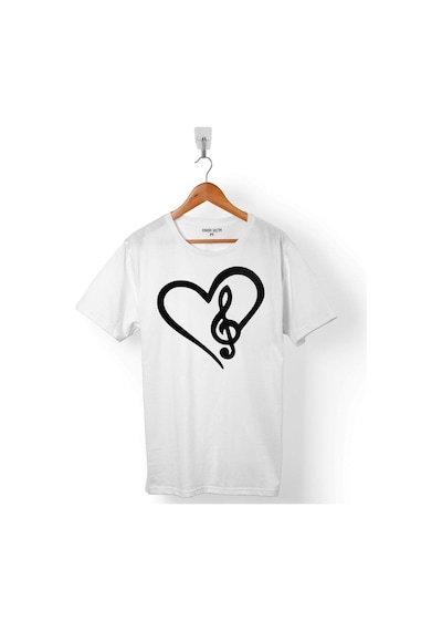 Sol Anahtarı Heart Kalp I Love You Müzik Seviyorum Erkek Tişört 001