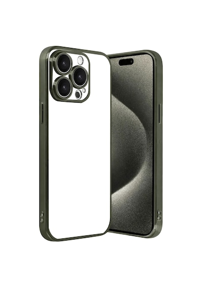 Apple Uyumlu iPhone 15 Pro Max Uyumlu Lensli Silikon - Yeşil