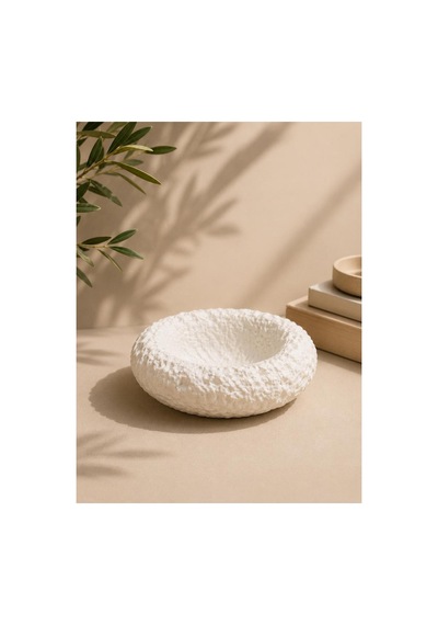Arden - Dekoratif Beton Bonsai Saksısı Beyaz