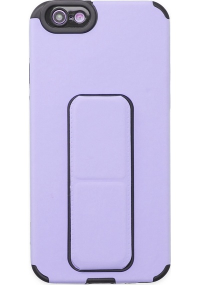 Apple iPhone Uyumlu  6 Kılıf Mega Standlı Silikon - Lila