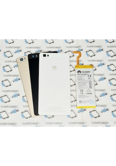 Tkgz -  P8 Lite Batarya + Arka Pil Kapağı Renk Seçeneği-Siyah