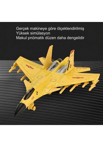 J-15 Savaş Uçağı Oyuncak Işıklı Çek Bırak Maket Jet 23 Cm - Piller Dahil