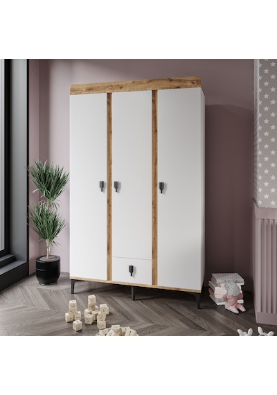 Patiko Rose 3 Kapaklı Dolap Meşe