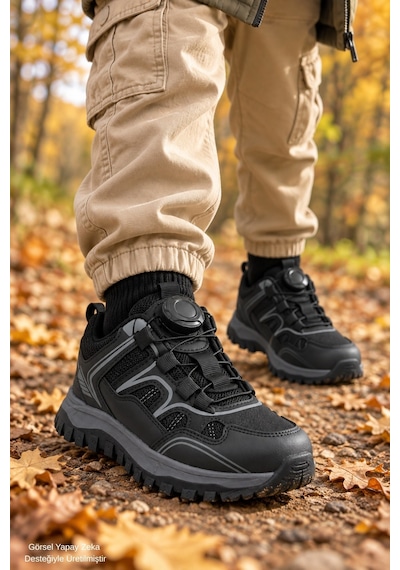 Muggo Trekon Bağcık Ayar Mekanizmalı Kalın Taban Unisex Çocuk Günlük Outdoor Trekking Bot Siyah Muggo Trekon Bağcık Ayar Mekanizmalı Kalın Taban Unisex Çocuk Günlük Outdoor Trekking Bot Siyah