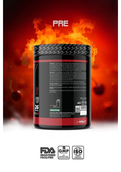 Pre Workout Imperial 468 G Vişne Aromalı 5g Beta Alanin, 4.5g Sitrülin, 2g Kreatin