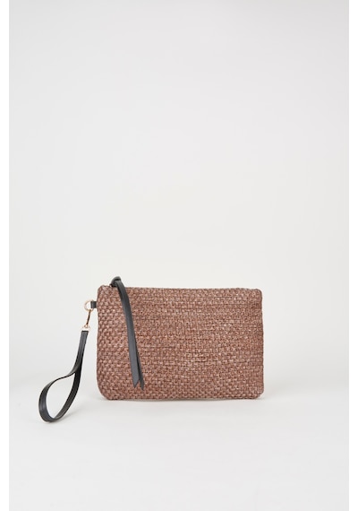 Vivaq Kadın Bellis Hasır Açık Kahve Astarlı Suni Deri Bilek Askılı Portföy El Ve Clutch Çanta Kahverengi