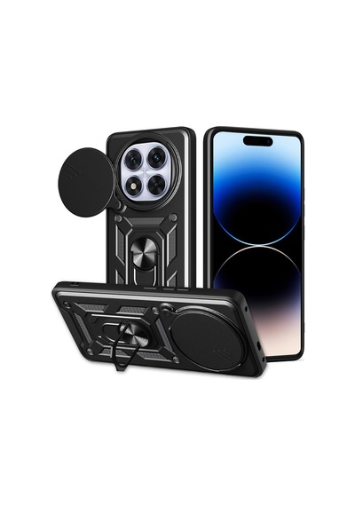 Nihcase Xiaomi Redmi Note 14 Pro Plus Kılıf Magnetik Standlı Kamera Korumalı Slide Sürgülü Cover Kapak