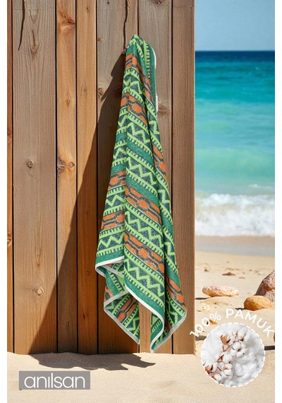 Sahara Plaj Havlusu %100 Pamuk 70x140 Yeşil