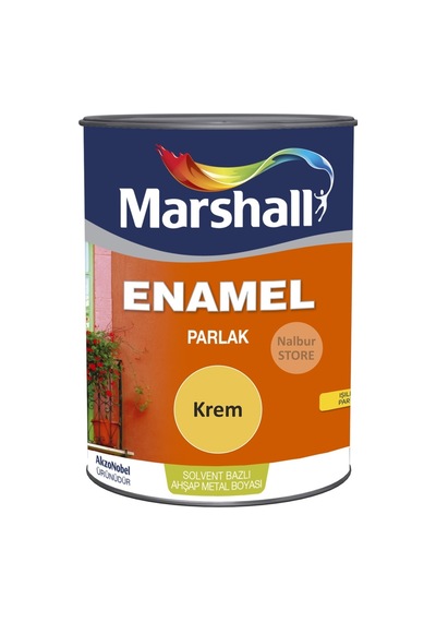 Marshall Enamel(Dekoratif) Parlak Yağlı Boya Krem 0.75Lt=1Kg-Ahşa