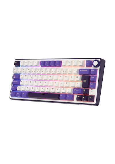 Royal Kludge R75 75% Kablolu Türkçe Gaming Klavye Beyaz-mor