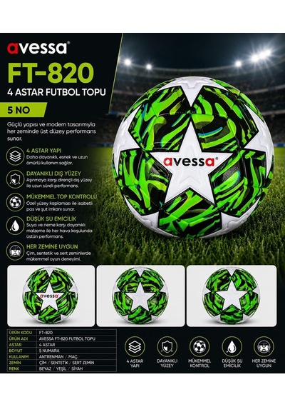 Özel Seri Takım Sporu Sahada Mac Saati Ft-820 Futbol Topu 4 Astar Çok Renkli