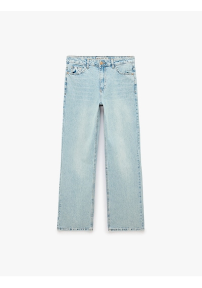 Koton Düz Paça Normal Bel Cepli Düğmeli Denim Pantolon - Longer Straight Fit Jean Açık İndigo 7wal40107md Koton Düz Paça Normal Bel Cepli Düğmeli Denim Pantolon - Longer Straight Fit Jean Açık İndigo 7wal40107md
