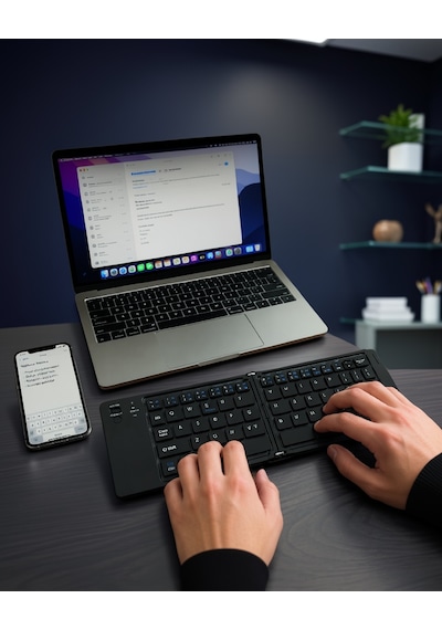 Katlanabilir Bluetooth Klavye Telefon Tablet Laptop Uyumlu