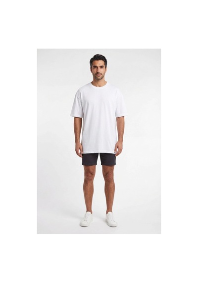 Lixa Basic Beyaz Erkek Oversize T-shirt 141076 Siyah