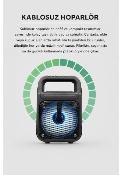 Torima GTS-1362 Bluetooth 5.0 RGB Işıklı Kablosuz Speaker