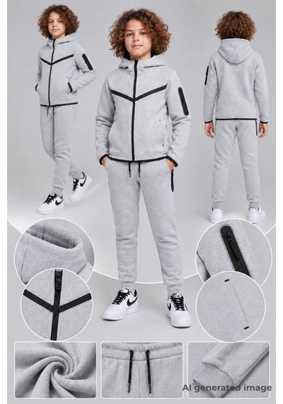 Pina Kids Erkek Çocuk Double Face Yeni Sezon Eşofman Takımı Esf7040 gri