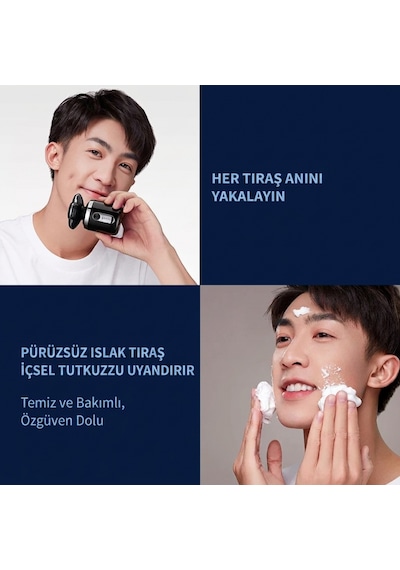 Rq8860 Erkek Bakım Ve Tıraş Seti 5 Bıçaklı Şarj Edilebilir Kel Kafa Ve Yüz Tıraş Makinesi