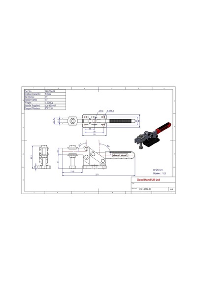 Goodhand Gh-204-g Yatay Geçişli Mafsallı Kelepçe Düz Taban