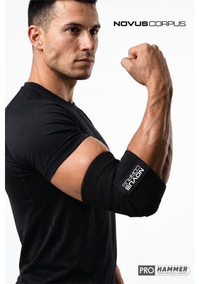 Fitness Dirsek Sargısı Sakatlık Önleyici Destekleyici Spor Dirseklik Elbow Wraps Crossfit Bandajı - 2 Adet - Siyah Desen