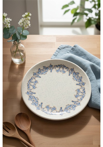 6'lı Valencia Servis Tabak 27cm Dijital Valeria-a Rinart Krem