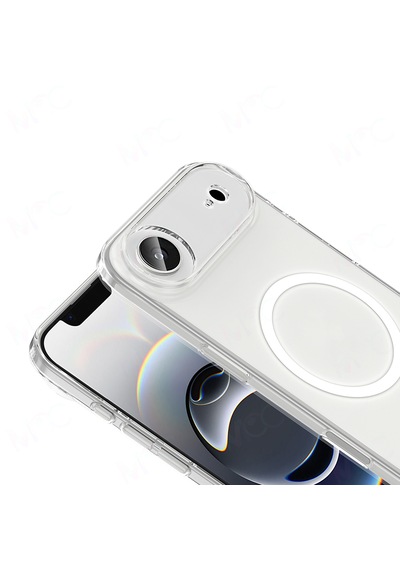 Apple Uyumlu iPhone 17 Air Kılıf M-safe Şarj Özellikli Şeffaf Kamera Çerçeveli Pürüzsüz Kapak