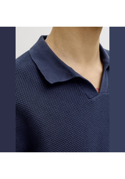 Jack & Jones Erkek Regular Fit Split Yaka Triko Tisört - Heaston - 12294733 Çok Renkli