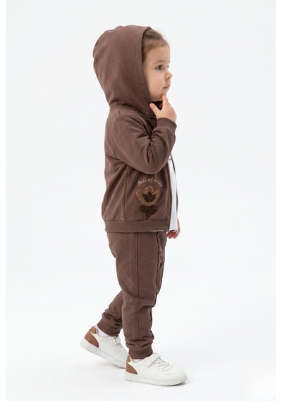 Toontoy Kids Toontoy Kız Çocuk 3'lü Eşofman Takımı Uzun Kollu Bisiklet Yaka Nakışlı T-shirt - Kapüşonlu Fermuarlı Hırka- Beli Paçası Lastikli Eşofman Altı 25041 Kahve Toontoy Kids Toontoy Kız Çocuk 3'lü Eşofman Takımı Uzun Kollu Bisiklet Yaka Nakışlı T-shirt - Kapüşonlu Fermuarlı Hırka- Beli Paçası Lastikli Eşofman Altı 25041 Kahve