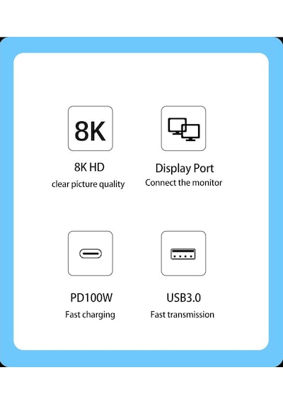 Usb C Display - Usb 3.0- Usb C 100W Çevirici