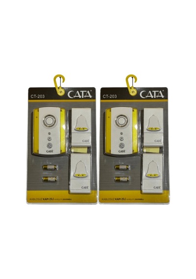 Cata Ct-203 Kablosuz Kapı Zili Sarı Desenli 2 Adet