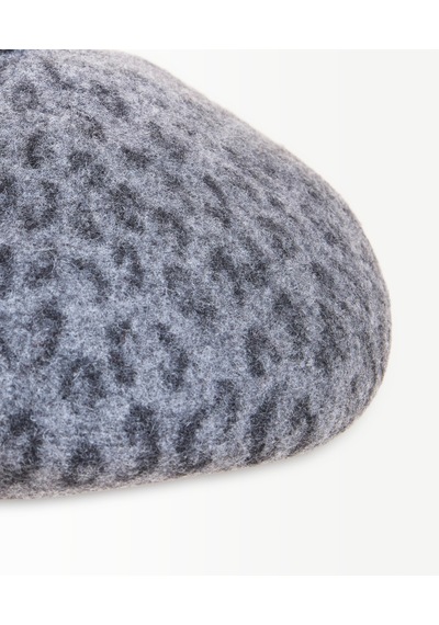 Yargıcı Leopar Desenli Fransız Beresi 26kksp6004x 005 Gri