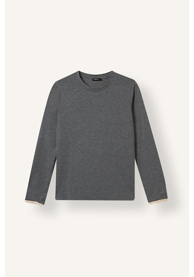 Defacto Slim Fit Bisiklet Yaka Uzun Kollu Penye Basic Tunik I2976ax26augr210 Gri-gr210