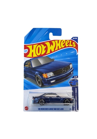 Hot Wheels - '89 Mercedes-benz 560 Sec Amg 1/64 Mavi - Yurt Dışı Uzun Kartonet