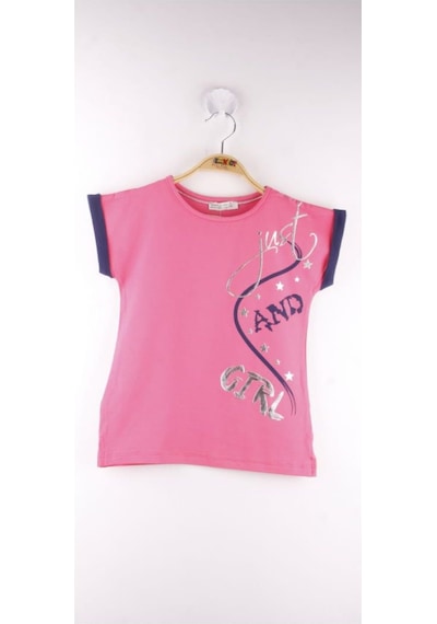 Toontoy Kids Toontoy Kız Çocuk Just And Girl Baskılı Kol Detaylı Tişört Sarı